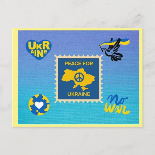 Vrede voor Oekraïne Briefkaart (Voorkant)