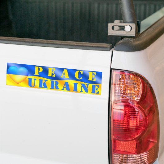 Vrede voor Oekraïne Bumpersticker Oekraïense vlag (Op Truck)