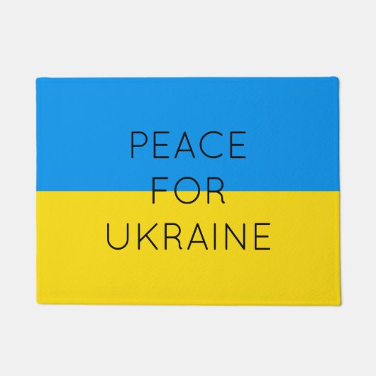 Vrede voor Oekraïne - eenvoudige minimale Oekraïen Deurmat (Voorkant)