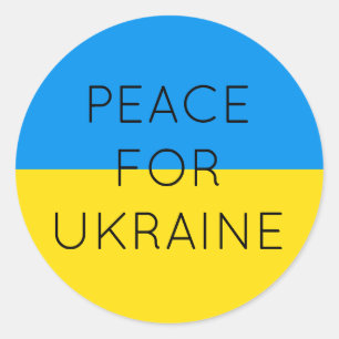Vrede voor Oekraïne - eenvoudige minimale Oekraïen Ronde Sticker