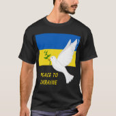 Vrede voor Oekraïne Flag White Dove Symbol T-shirt (Voorkant)