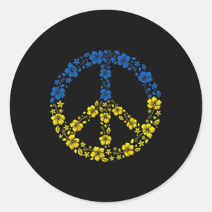 Vrede voor Oekraïne Ik sta achter de Oekraïense vl Ronde Sticker