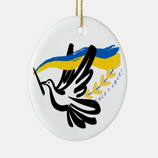 Vrede voor Oekraïne Keramisch Ornament (Rechts)