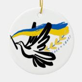 Vrede voor Oekraïne Keramisch Ornament (Voorkant)