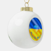 Vrede voor Oekraïne kerstversiering Oekraïense vla Keramische Bal Ornament (Links)