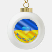 Vrede voor Oekraïne kerstversiering Oekraïense vla Keramische Bal Ornament (Voorkant)
