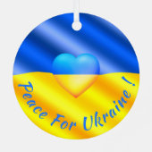 Vrede voor Oekraïne kerstversiering Oekraïense vla Metalen Ornament (Achterkant)