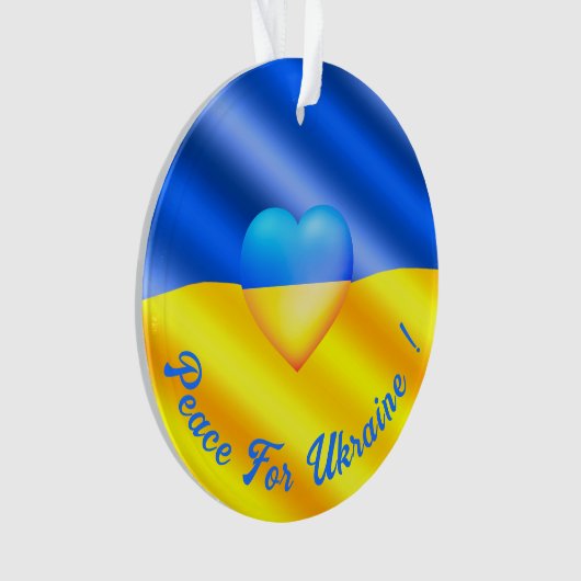Vrede voor Oekraïne kerstversiering Oekraïense vla Ornament (voorkant)