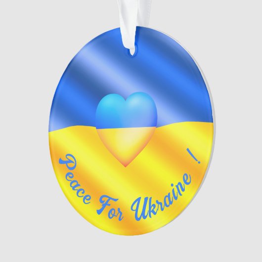Vrede voor Oekraïne kerstversiering Oekraïense vla Ornament (voorkant)