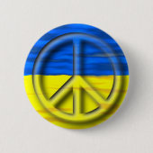 Vrede voor Oekraïne - Logo vlag Ronde Button 5,7 Cm (Voorkant)