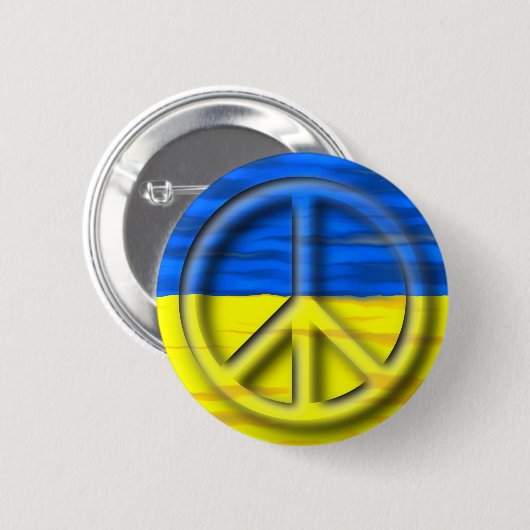 Vrede voor Oekraïne - Logo vlag Ronde Button 5,7 Cm (Voorkant /achterkant)