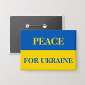 VREDE VOOR OEKRAÏNE. Oekraïense vlag.  Button (Voorkant / Achterkant)