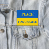 VREDE VOOR OEKRAÏNE. Oekraïense vlag.  Button (Insitu)