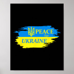 Vrede Voor Oekraïne Oekraïense Vlag Oekraïne Logo  Poster