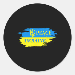 Vrede Voor Oekraine Oekraïense Vlag Oekraine Logo Ronde Sticker
