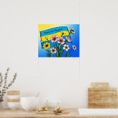 Vrede voor Oekraïne | Oekraïense vlag Poster (Keuken)