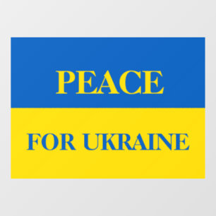 Vrede voor Oekraïne. Oekraïense vlag.  Raamsticker
