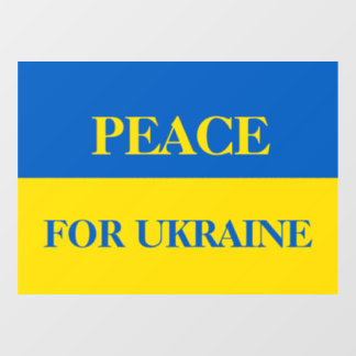 Vrede voor Oekraïne. Oekraïense vlag.  Raamsticker