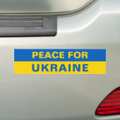 Vrede voor Oekraïne ondersteunt de Oekraïense vlag Bumpersticker (Op auto)