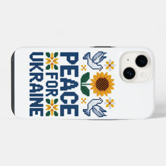 Vrede voor Oekraïne Pixel Folk Art iPhone 14 Hoesje