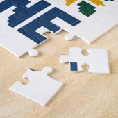 Vrede voor Oekraïne Pixel Folk Art Legpuzzel (Zijkant)