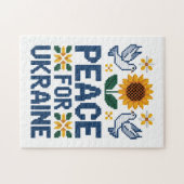 Vrede voor Oekraïne Pixel Folk Art Legpuzzel (Horizontaal)