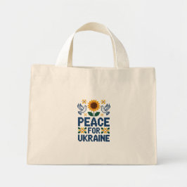 Vrede voor Oekraïne Pixel Folk Art Mini Tote Bag