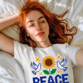 Vrede voor Oekraïne Pixel Folk Art T-shirt