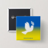 Vrede voor Oekraïne Square Button (Voorkant /achterkant)