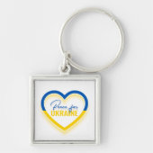Vrede voor Oekraïne Square Sleutelhanger (Voorkant)