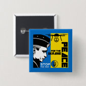 Vrede voor Oekraïne Vierkante Button 5,1 Cm (Voorkant /achterkant)