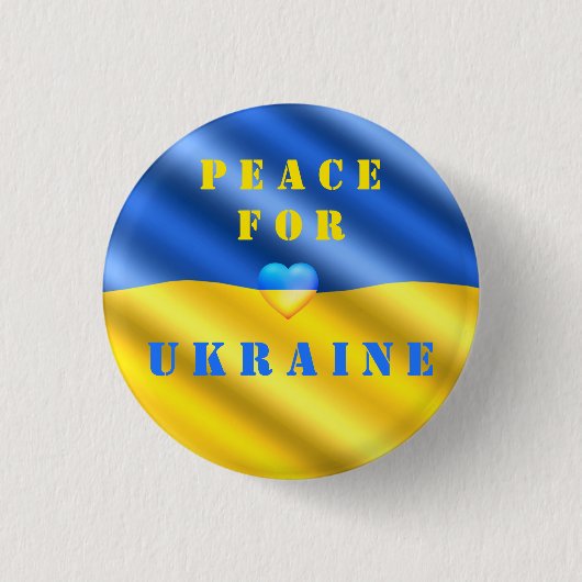 Vrede voor Oekraïne - Vlag Button - Steun voor vri (Voorkant)