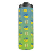 Vrede voor Oekraïne Vredessymbool en trident Therm Thermosbeker (Voorkant)