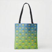 Vrede voor Oekraïne Vredessymbool en Trident Tote Bag (Voorkant)