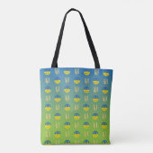 Vrede voor Oekraïne Vredessymbool en Trident Tote Bag (Achterkant)
