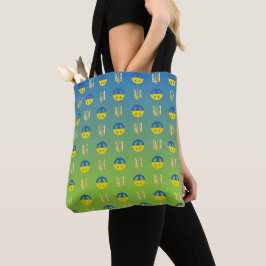 Vrede voor Oekraïne Vredessymbool en Trident Tote Bag