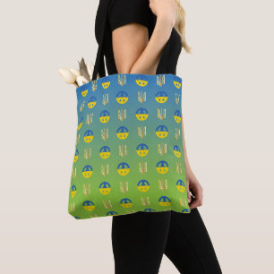 Vrede voor Oekraïne Vredessymbool en Trident Tote Bag