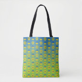 Vrede voor Oekraïne Vredessymbool en zonnebloem Tote Bag (Voorkant)