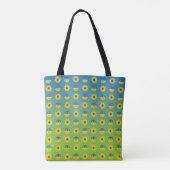 Vrede voor Oekraïne Vredessymbool en zonnebloem Tote Bag (Achterkant)