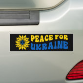 Vrede voor Oekraïne - zonnebloem Bumpersticker (Op auto)