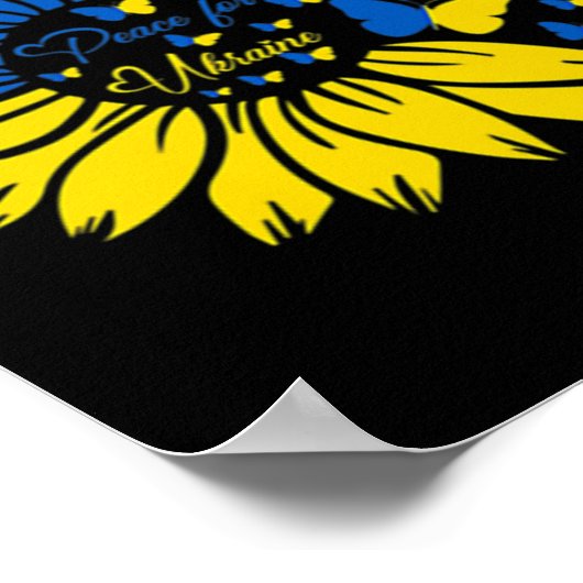 Vrede voor Oekraïne - Zonnebloem - Oekraïense vlin Poster (Hoek)