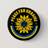 Vrede voor Oekraïne - zonnebloem Ronde Button 5,7 Cm (Voorkant)