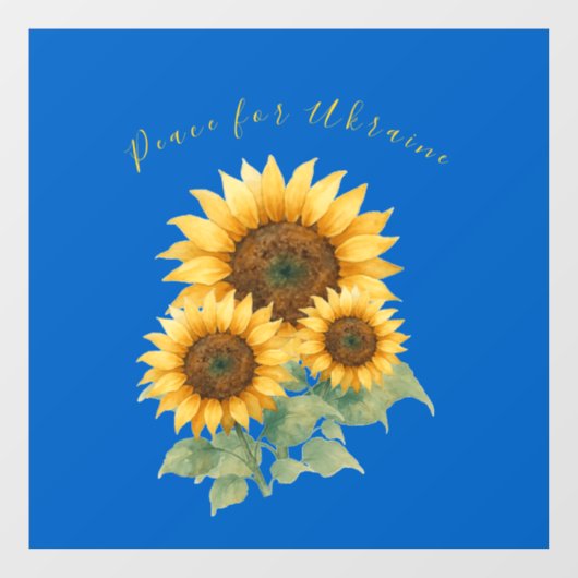 Vrede voor Oekraïne. Zonnebloemen symbool van Vred Raamsticker (Vel)