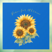 Vrede voor Oekraïne. Zonnebloemen symbool van Vred Raamsticker (Vel 3)