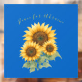 Vrede voor Oekraïne. Zonnebloemen symbool van Vred Raamsticker (Vel 2)