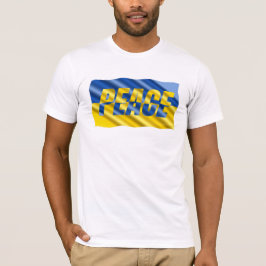 Vrede voor oorlog Oekraïne Vlag geïnspireerd Blauw T-shirt
