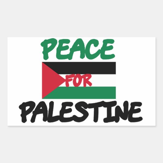Vrede voor Palestina Rechthoekige Sticker (Voorkant)
