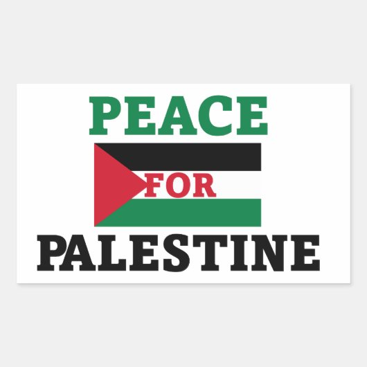 Vrede voor Palestina Rechthoekige Sticker (Voorkant)