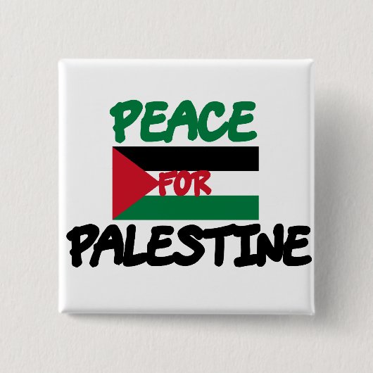 Vrede voor Palestina Vierkante Button 5,1 Cm (Voorkant)