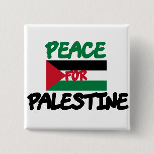 Vrede voor Palestina Vierkante Button 5,1 Cm